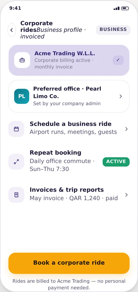 A business account connected to real operations.